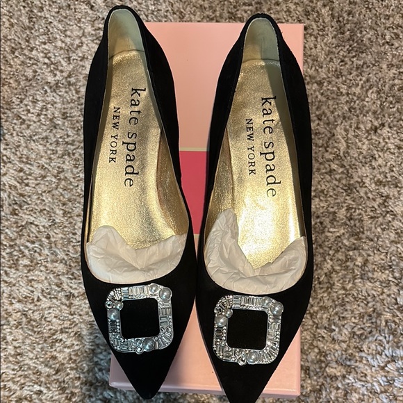kate spade Shoes - Kate Spade New York Black Embellished Pointed Toe Flats